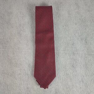 Club Room by Charter Club Burgundy,  White, Blue 100% U.S.A Made Silk Necktie